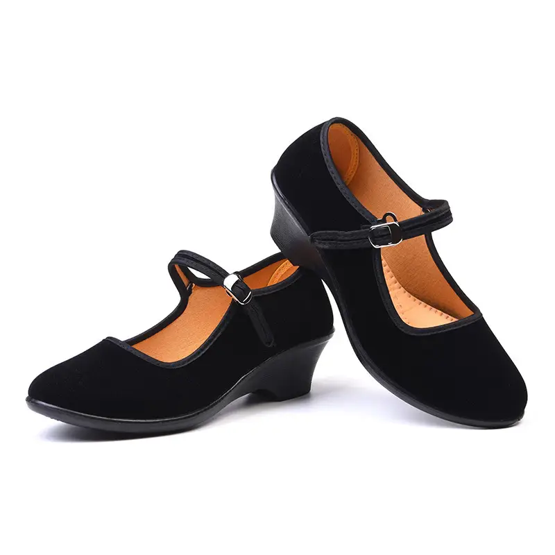 Beijing Ladies Black High Heel Slope Heel Polyurethane Dance Shoes Work Shoes Hotel Protocol Shoes Square Dance Shoes product view