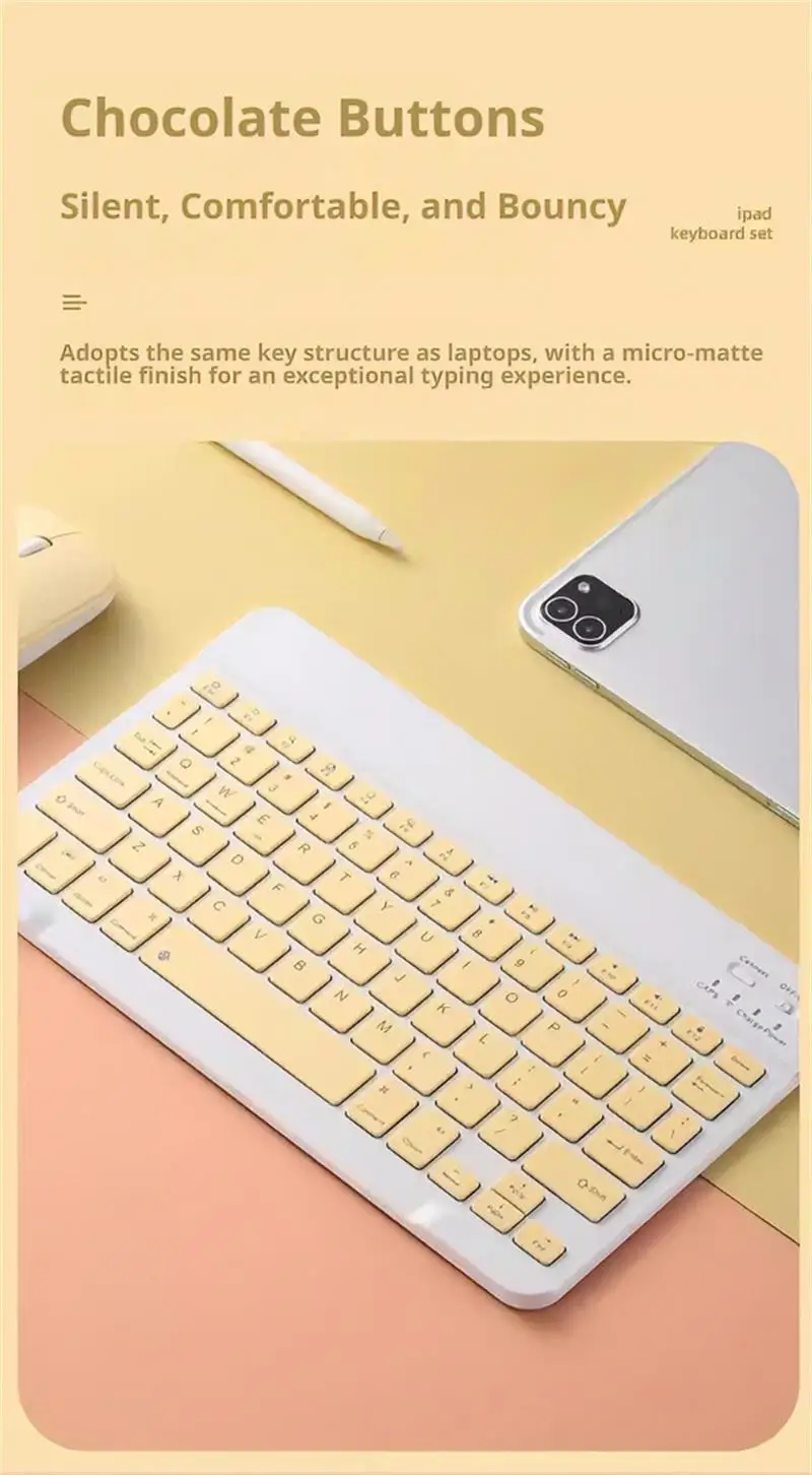 NexusClick Bluetooth Keyboard and Mouse For iPad Xiaomi Samsung Huawei Phone,Slim Mini Wireless Keyboard For Android IOS Windows detail