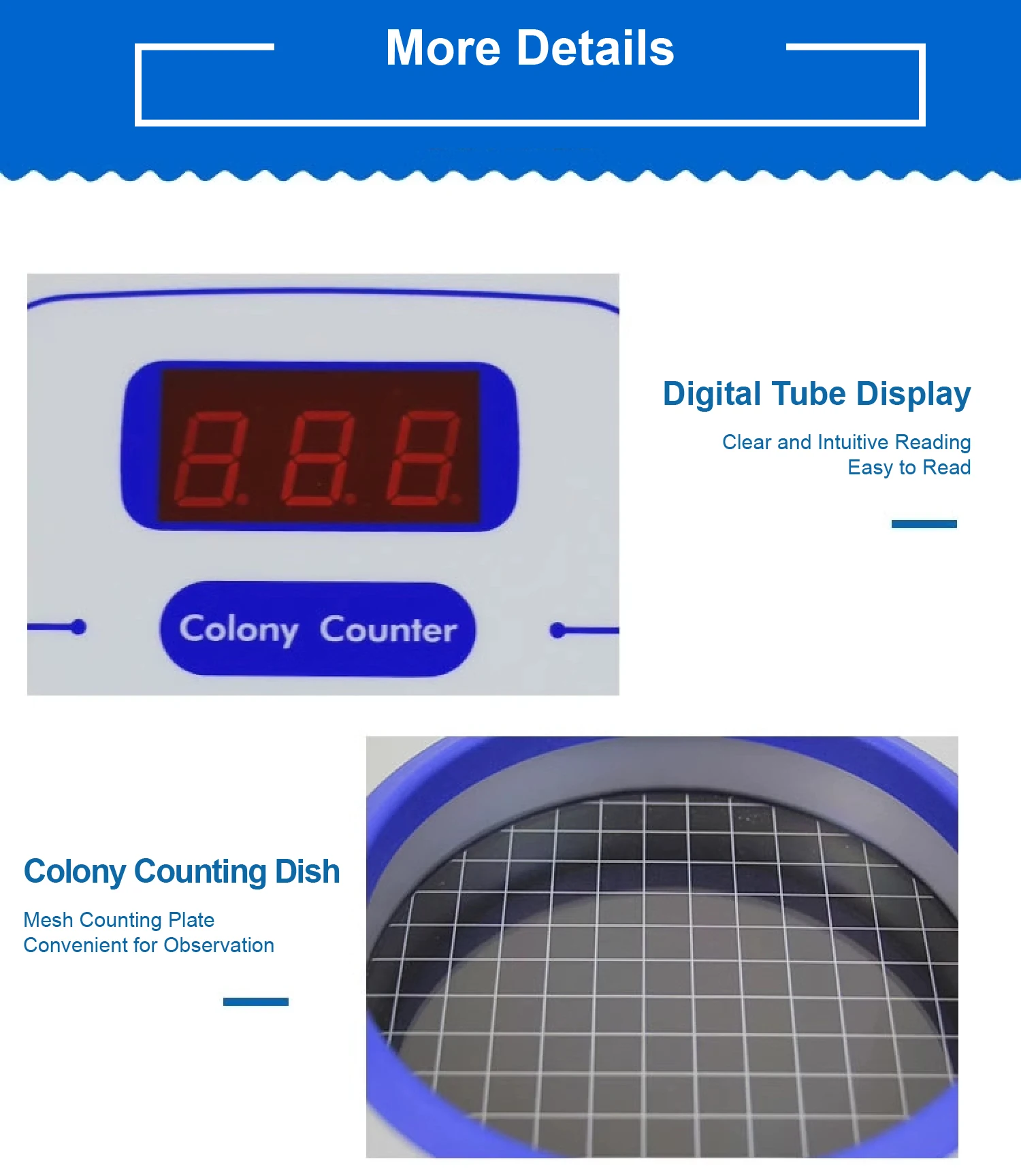 Digital Colony Counter XK97-A 220V  Bacterial Colony Counting Device Semi-Automatic Lab Colony Counter with LED Display detail