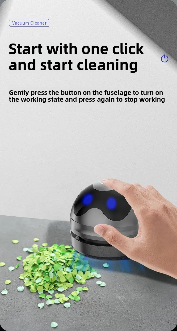 Student Desktop Vacuum Cleaner Black Knight Wireless Handheld Portable for Eraser Shreds Cleaning mini detail