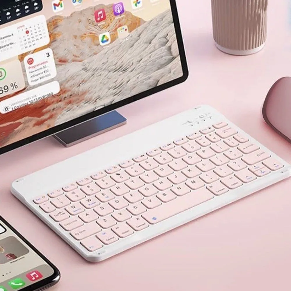 Ultra Thin 10 Inch Bluetooth Keyboard Rechargeable Mini Wireless Keyboard Universal Portable Portable Keyboard Mobile Use detail
