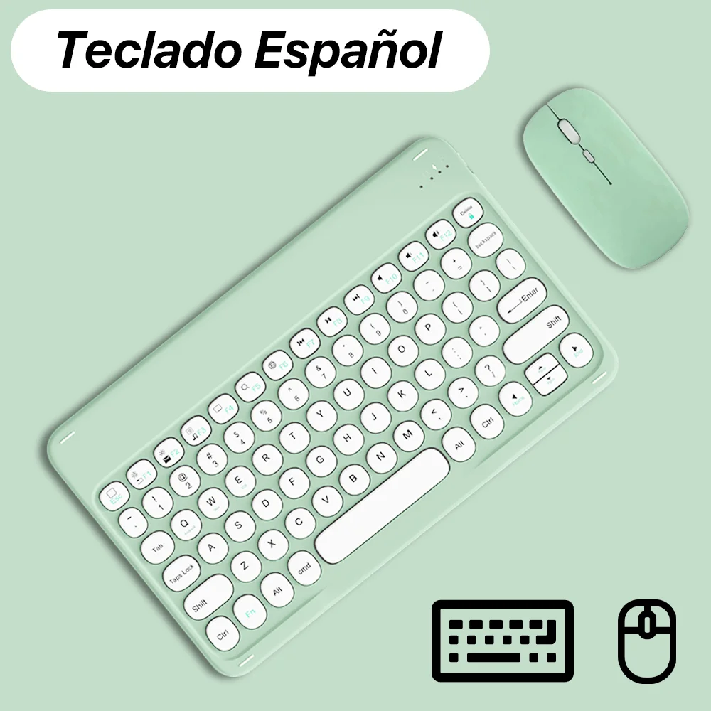 Bluetooth Keyboard Mouse for Tablet Phone Laptop for iPad Keyboard Spanish Portuguese Russian Hebrew Arabic French Keyboard product view