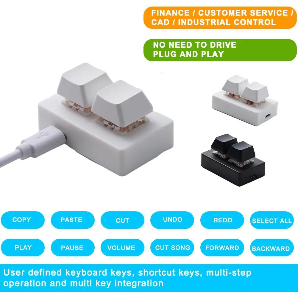 OSU Custom Mini Keypad 2 Key Keyboard Programming Macro Keyboard Copy Paste Cut HID Mechanical Keyboard DIY Keyboard detail