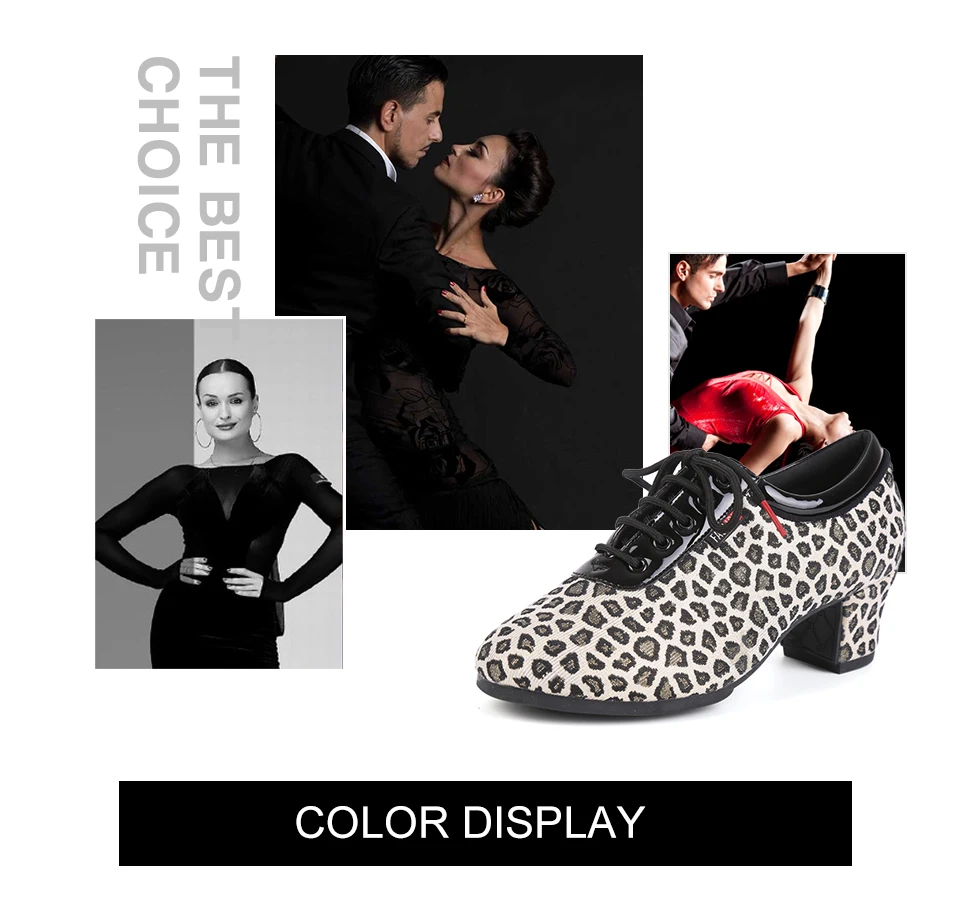 DKZSYIM Women Latin Dance Shoes Modern Tango Jazz Shoes Outdoor Leopard print Dance Shoes Woman Dance Sneaker SIZE34-41 detail