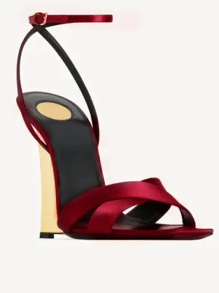 2025 Summer New Slope Heel Pointed High Heel Sandals Wedding Fashion Show Party Women's 34-44 Large Sandals product view