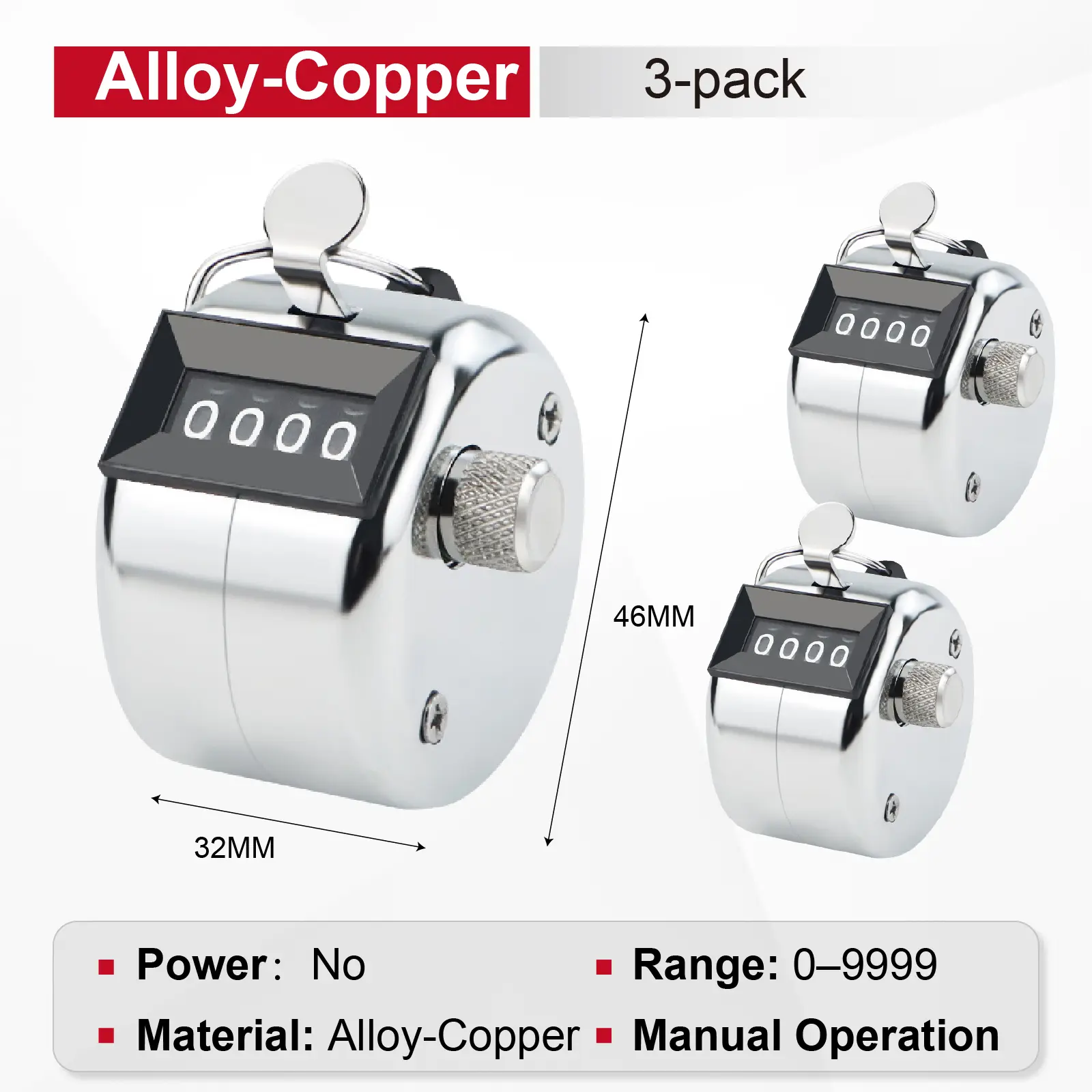 Manual 4 Digit Tally Counter Handheld Mechanical Clicker Plastic People Counter for Events Warehouse Lap Counting product view