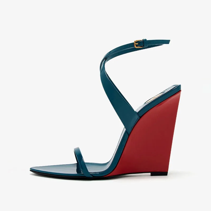 2025 Summer New Slope Heel Pointed High Heel Sandals Wedding Fashion Show Party Women's 34-44 Large Sandals detail