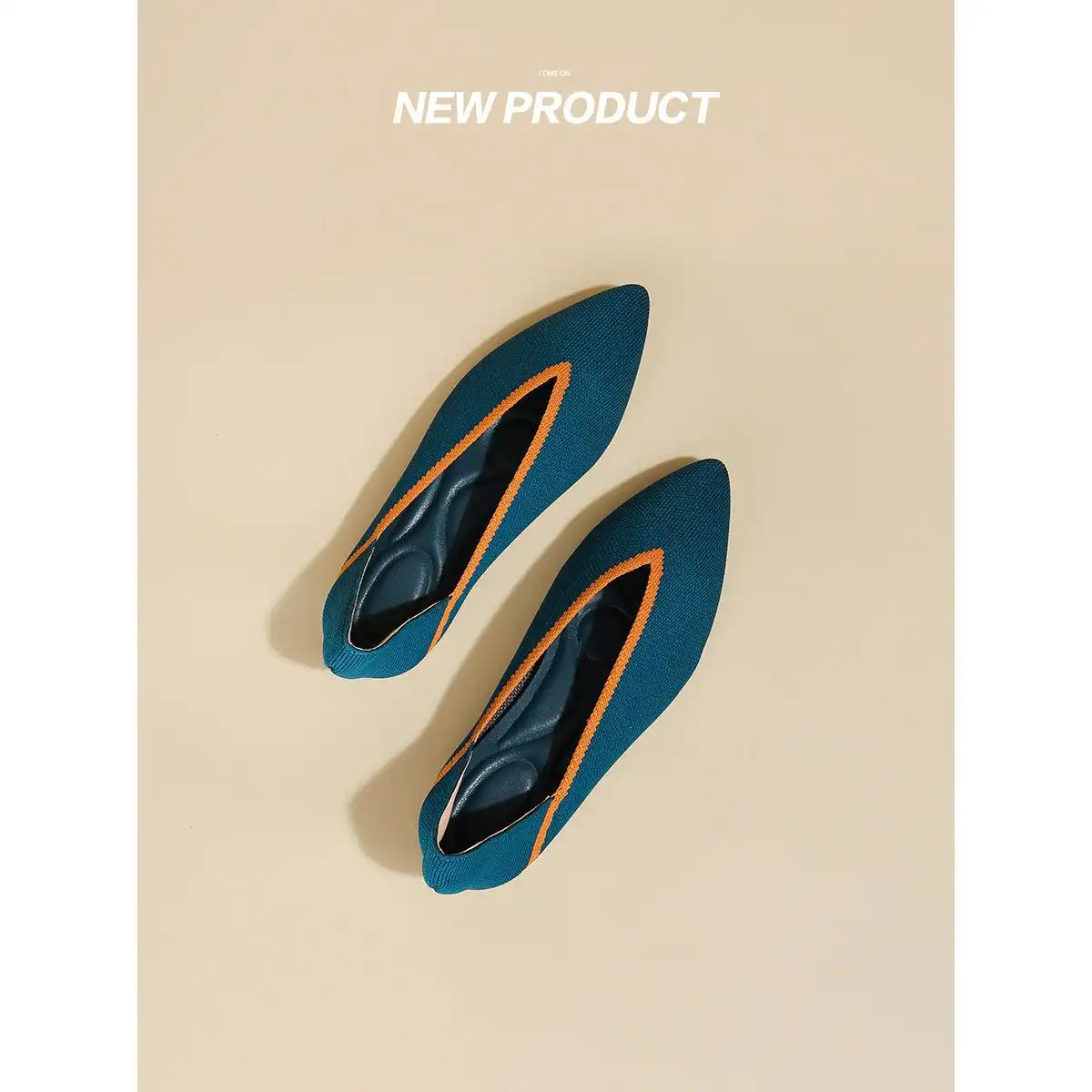 Slope heeled women's shoes fly woven casual single shoes product view