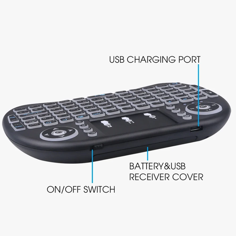 i8 Mini Wireless Battery Keyboard 2.4GHz English Language Air Mouse With Touchpad Handheld for Laptop Android TV Box PC detail
