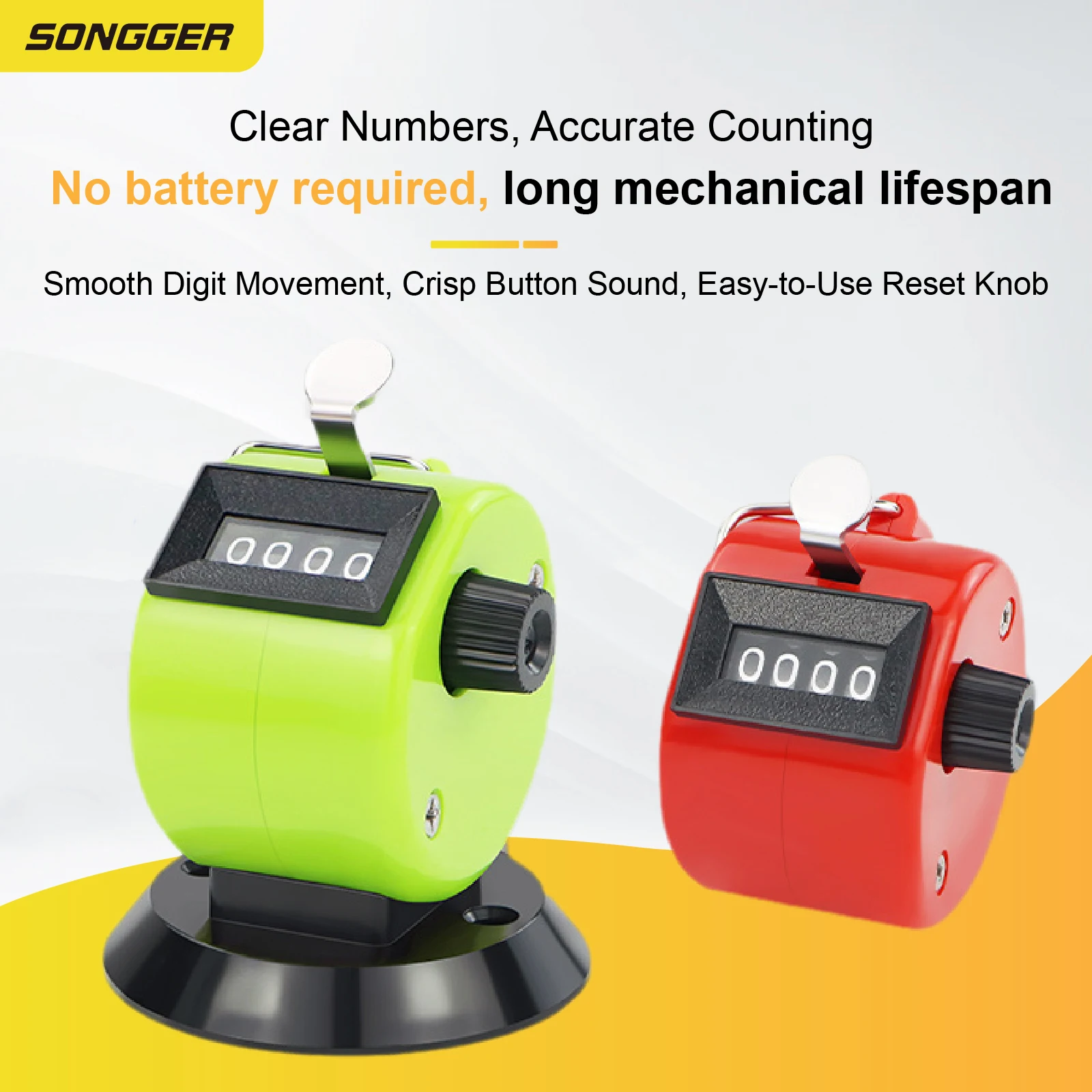 Manual Counter Mechanical Tally Handheld Rotary Clicker Counter Resettable People Counting Warehouse Golf Inventory Tool product view