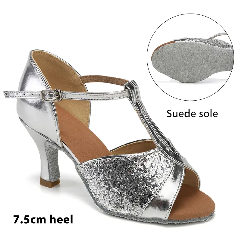 Women Latin Dance Shoes for Dancing Woman/Girls/Ladies Ballroom Modern Tango&Salsa 5.5/7.5CM Heel Dancing Shoes Training Sandal product view