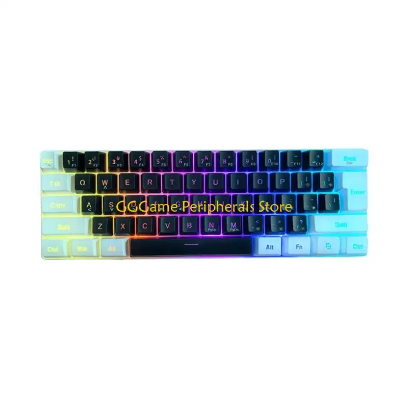 U55B Mechanical Gaming Keyboard LED Backlit Keycap Keyboard 61 Keys Corded Computer Keyboard for Laptop Gamer Office Work product view