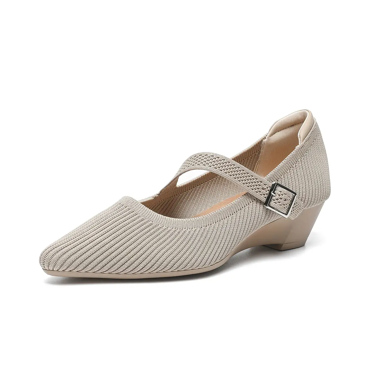 Slope heeled women's shoes fly woven casual single shoes product view