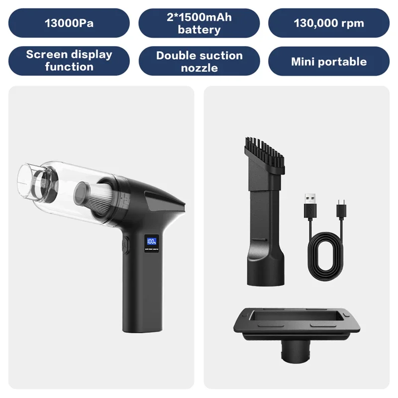 Cordless Handheld Vacuum Household Car Wet Dry Dust Buster USB Rechargeable Portable High-power Dual-use Vacuum Cleaner detail