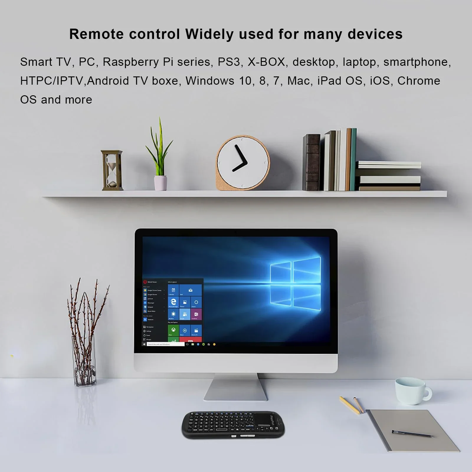 IPazzPort Mini Bluetooth & 2.4GHz Wireless Keyboard with Touchpad Mouse Combo for Android TV Box/PC/Tablet/PS4/Raspberry Pi 3/HT product view