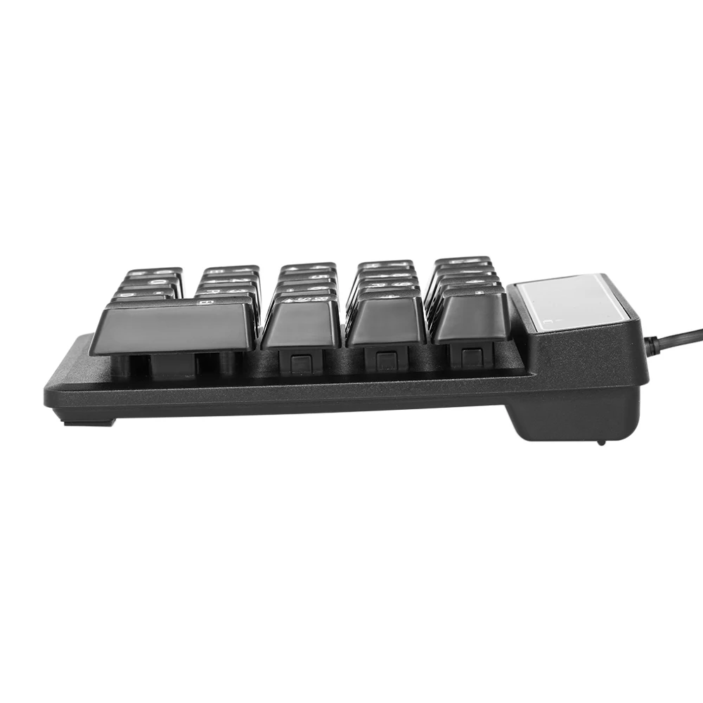 USB Wired Numeric Keypad Mechanical Feel Number Pad Keyboard 19 Keys Water-proof for Laptop Desktop PC Notebook Black detail