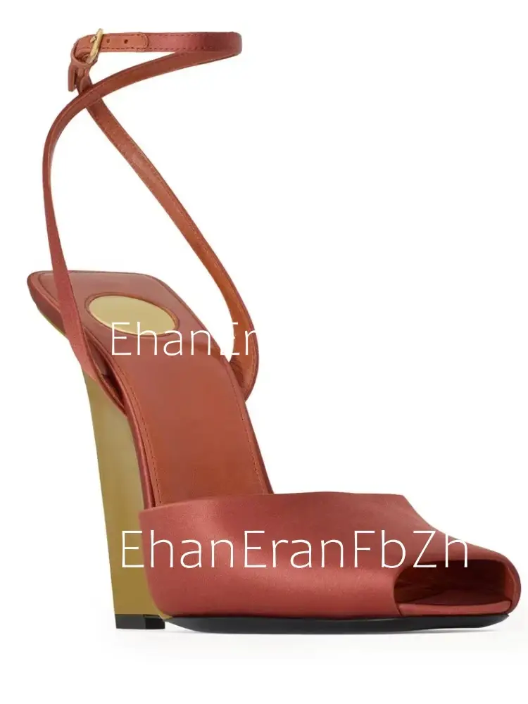 Summer New Slope High Heel Sandals Fish Mouth Thick Bottom High Heel Shoes Fashion Party Sexy Women's Large Sandals product view