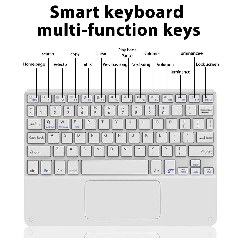 Wireless Keyboard with Touchpad for Android iOS Windows Bluetooth Keyboard and Mouse For Samsung Apple Lenovo Phone Tablet detail