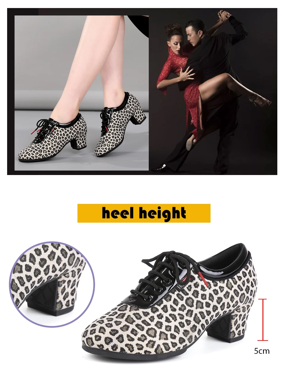 DKZSYIM Women Latin Dance Shoes Modern Tango Jazz Shoes Outdoor Leopard print Dance Shoes Woman Dance Sneaker SIZE34-41 detail