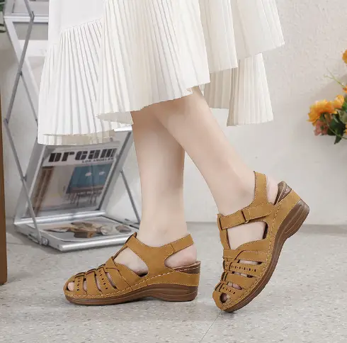 Summer New Slope Heel Baotou Sandals Large Women's Shoe Item Number- product view