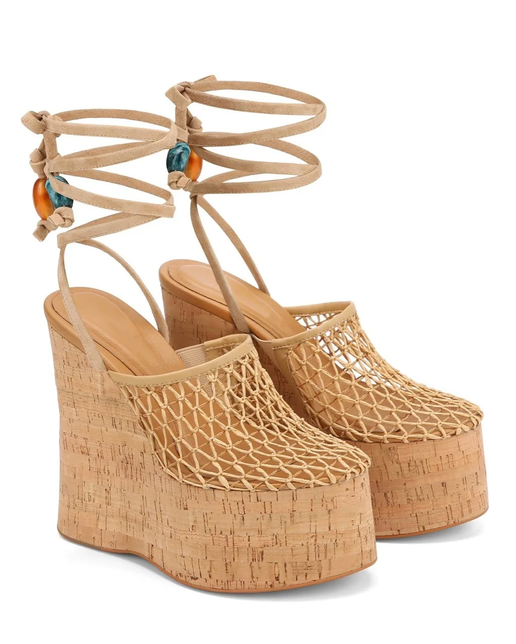 2026Summer Slope Heel Thick Bottom Women's Sandals Flower Lace Waterproof Platform Open Toe Women's Party Show Wedding Sandals detail
