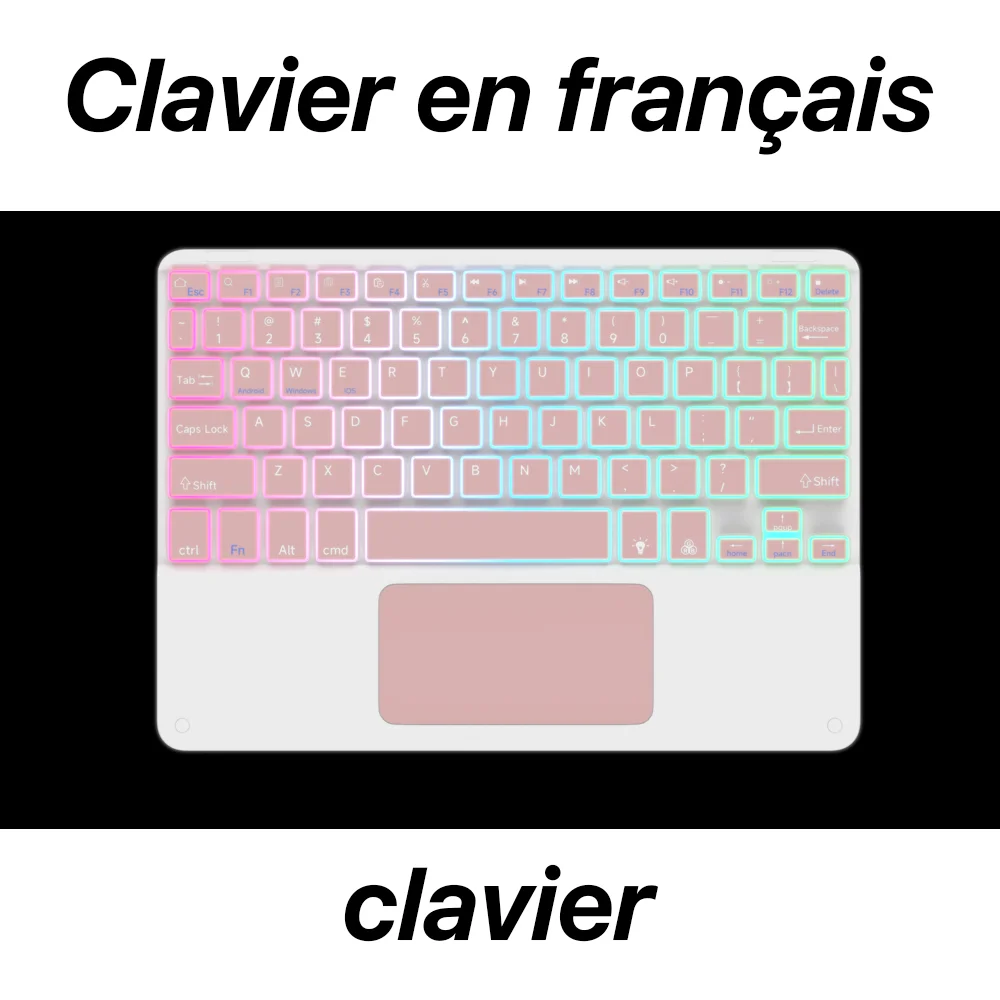 Rechargeable Wireless Backlit Keyboard And Mouse For iOS Android Windows System Backlight And Bluetooth For Smart Phone Pad product view