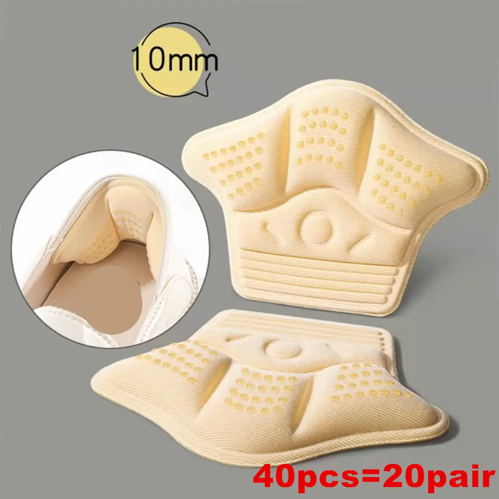 40Pcs=20pair Heel Stickers Heel Protectors Sneaker Shrinking Size Insoles Anti-wear Feet Shoe Pads Adjust Size Cushion Inserts product view