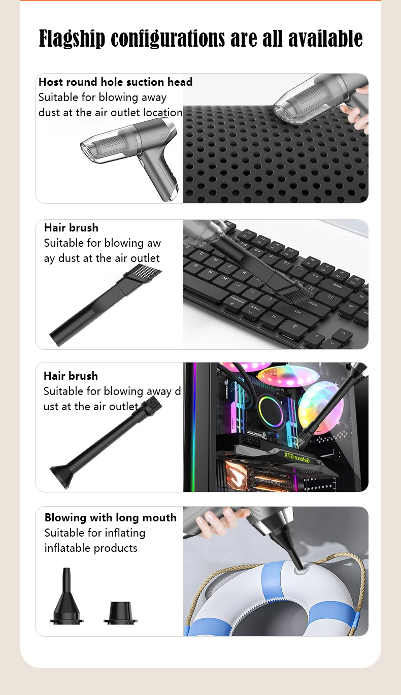 Mi 120000Pa Strong Suction Vacuum Cleaner Portable Handheld Mini Wireless Vacuum Cleaner Home Appliance For Car Home Office detail