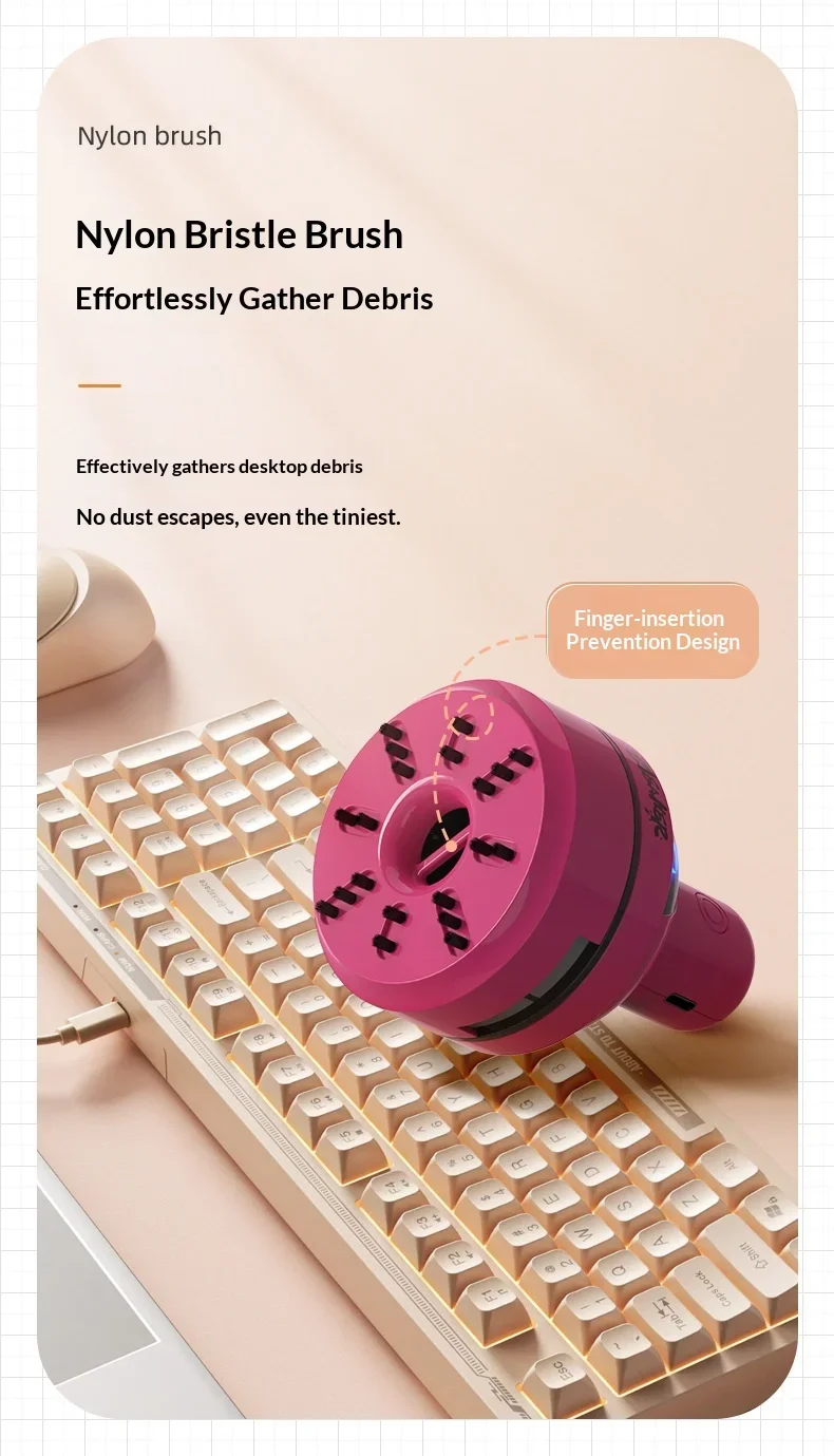 NewVersionCartoon Mini Portable Desktop Vacuum Cleaner,For Eraser Pencil Shavings Dust,Cleaning Supplies for Keyboard Desk Table detail