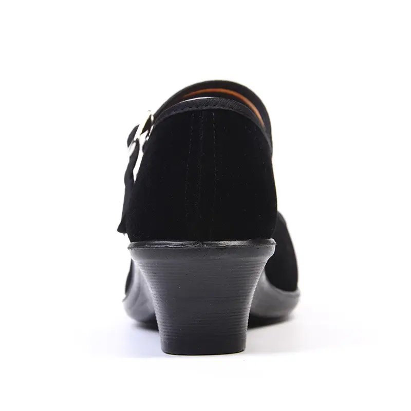 Beijing Ladies Black High Heel Slope Heel Polyurethane Dance Shoes Work Shoes Hotel Protocol Shoes Square Dance Shoes product view