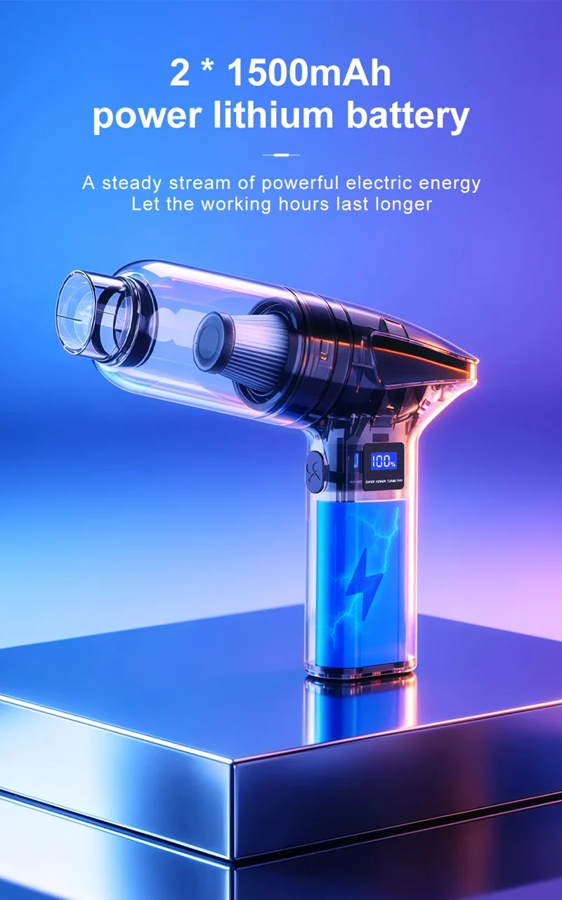 Cordless Handheld Vacuum Household Car Wet Dry Dust Buster USB Rechargeable Portable High-power Dual-use Vacuum Cleaner detail