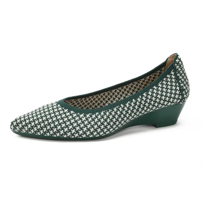 Slope heeled women's shoes fly woven casual single shoes product view