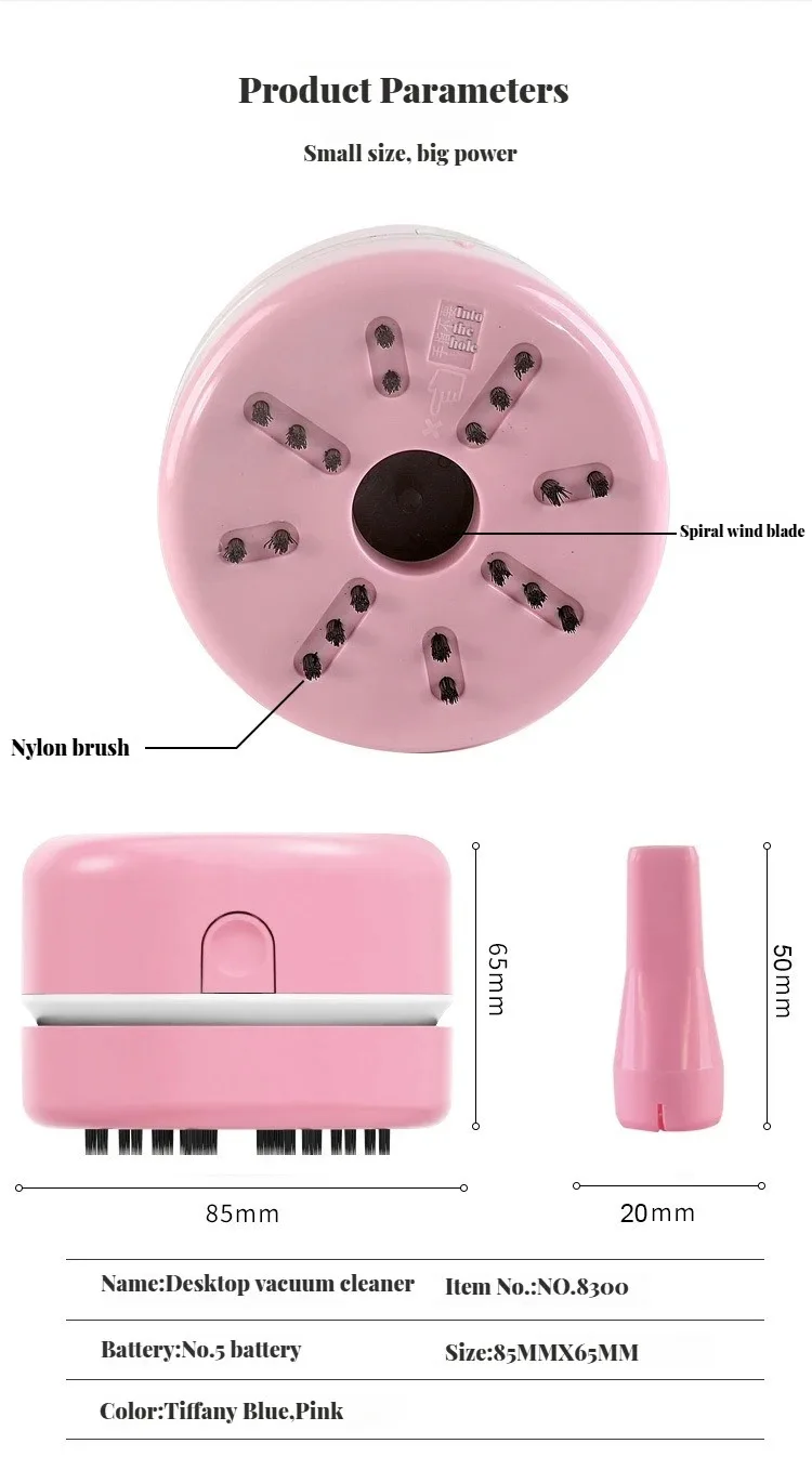 Mini Portable Silent Desktop Vacuum Cleaner for Office Home Study Cleaning Exquisite Gift detail