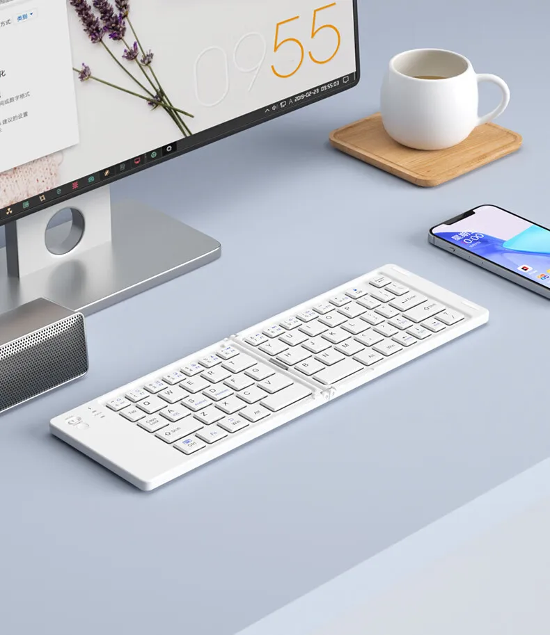 New Foldable Wireless Keyboard Slim Portable Bluetooth Keyboard Rechargeable Folding Keyboard for IOS Windows Android For Ipad detail