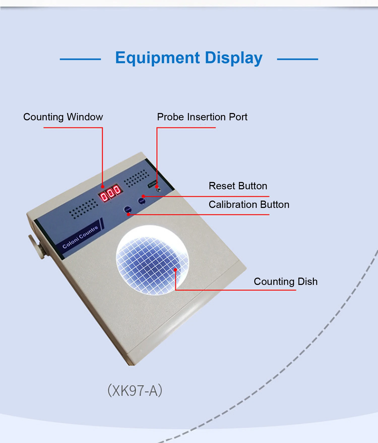 Digital Colony Counter XK97-A 220V  Bacterial Colony Counting Device Semi-Automatic Lab Colony Counter with LED Display detail