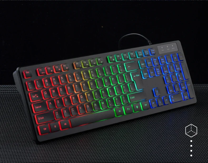 APAYADO M80 Quiet Office Wired Keyboard Thin-Film Structure 495g Weight 148CM Long Cord Full Layout USB Computer Keyboard detail