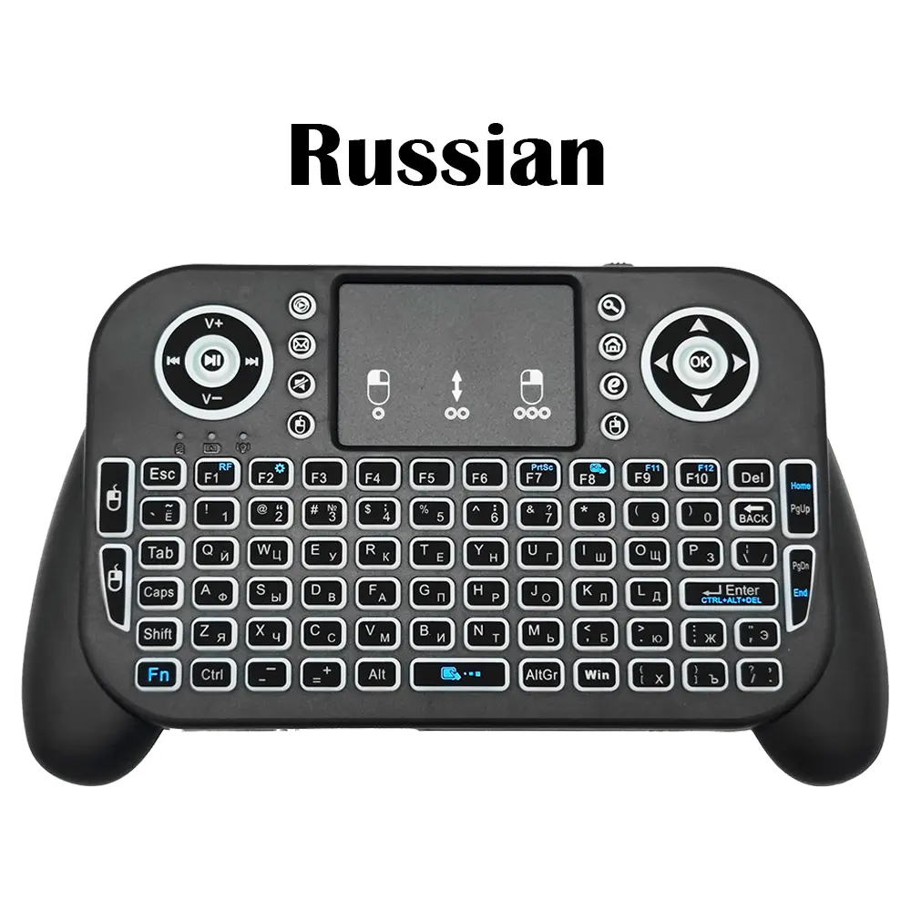 MRSVI 2.4G&Bluetooth Mini Wireless Keyboard V8 7 Color Backlit Bluetooth Air Mouse Remote Control Touchpad for Android TV Box product view