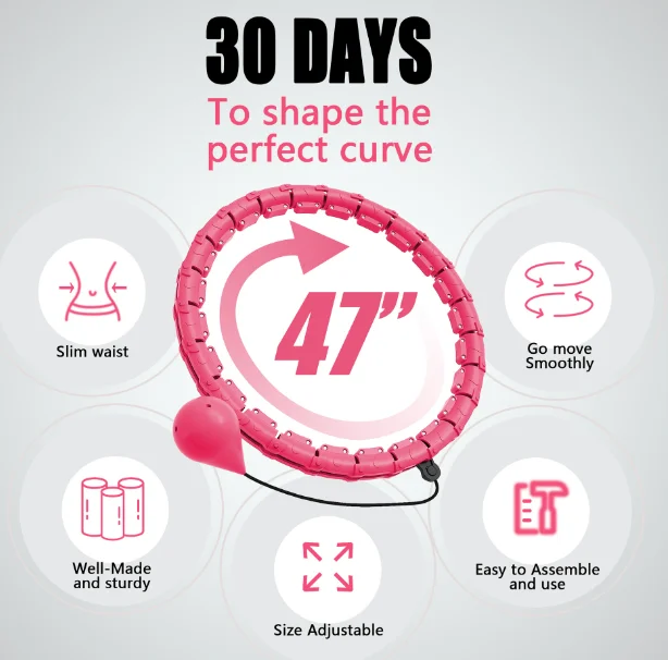 2 In 1 Smart Weighted Fitness Hula Hoop, Infinity Design with 24 Detachable Knots Adjustable Hula Circle for Adult Women Beginners Weight Loss Exercise detail