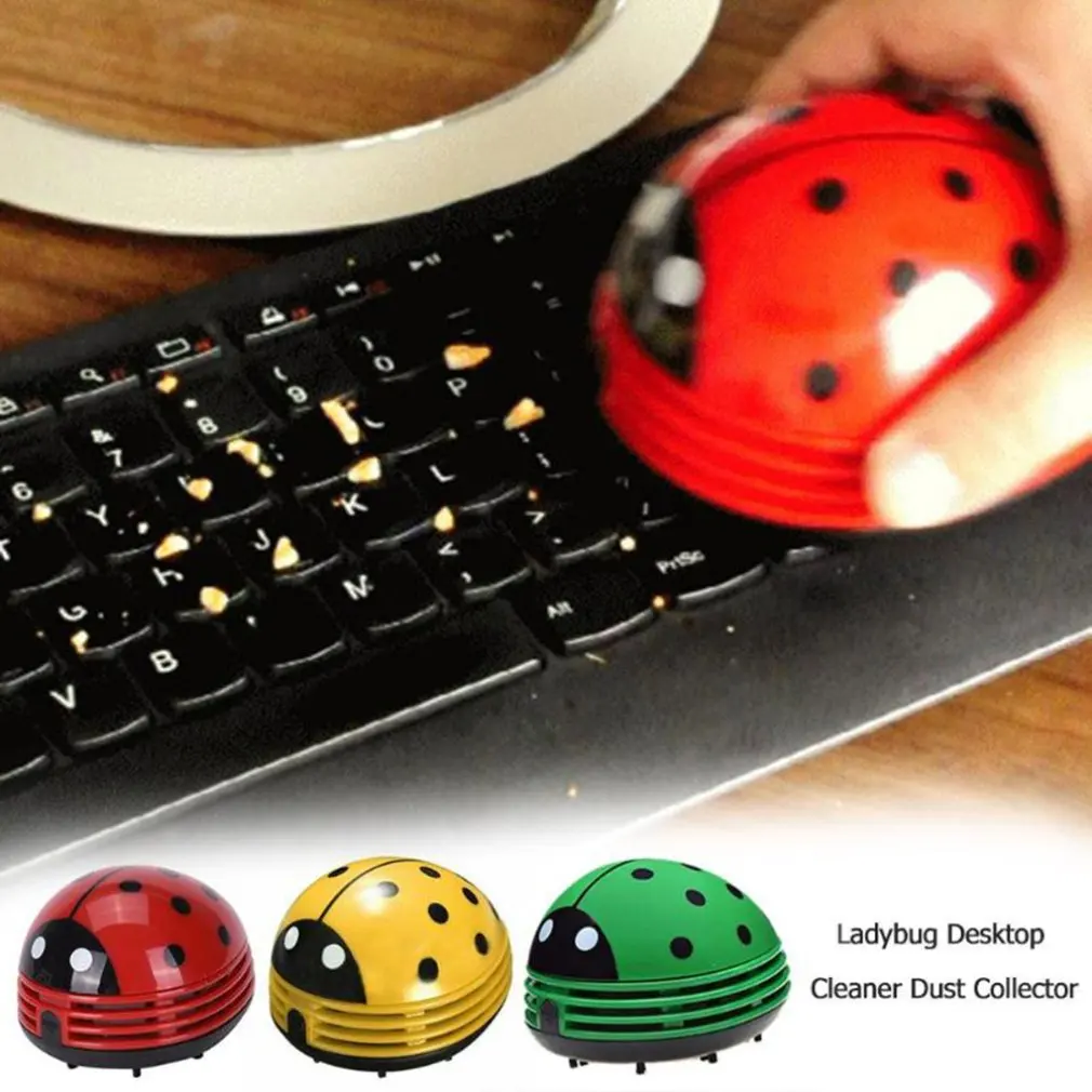 Cute Ladybug Desktop Vacuum Cleaner Dust Collector for Home Office Table Mini Cleaning Brush Keyboard Cleaner Dropshipping Hot detail