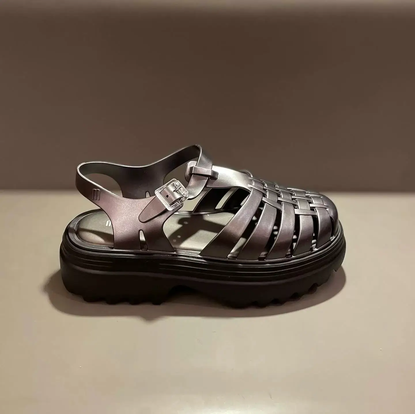 Women's Jelly Shoes Fashion Ladies Slope Heel Sandals Versatile Beach Shoes Women Summer Sandals Matsuke Shoes Roman Sandals product view