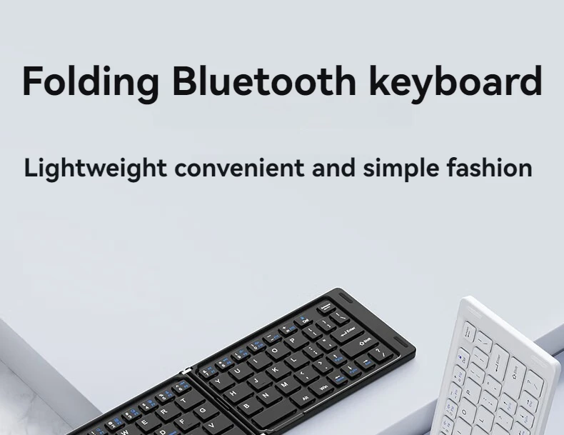 New Foldable Wireless Keyboard Slim Portable Bluetooth Keyboard Rechargeable Folding Keyboard for IOS Windows Android For Ipad detail