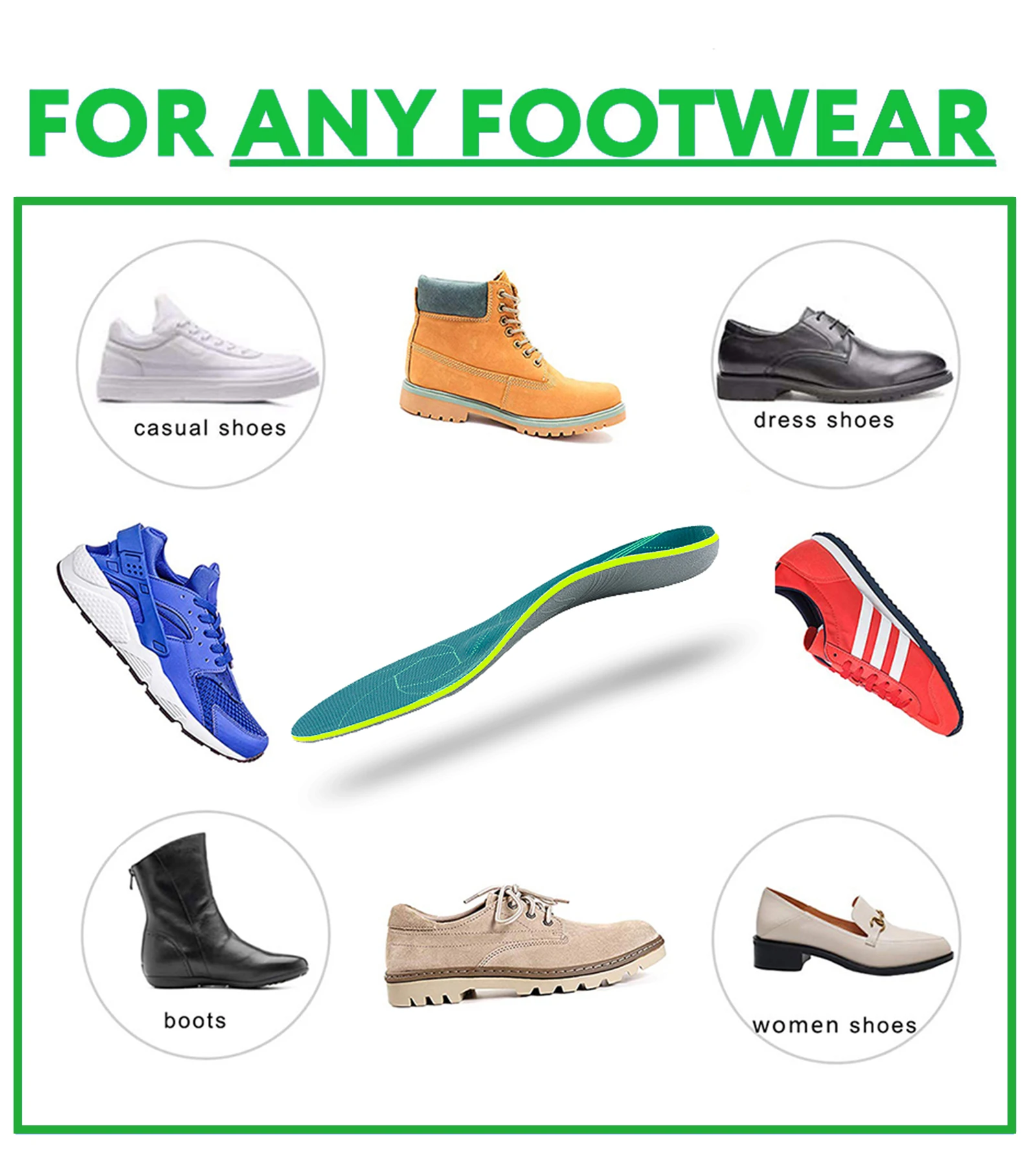 Flat Feet Template Arch Support Orthopedic Insoles,Men Women Plantar Fasciitis Heel Pain Orthotics Insoles Sneakers Shoe Inserts detail