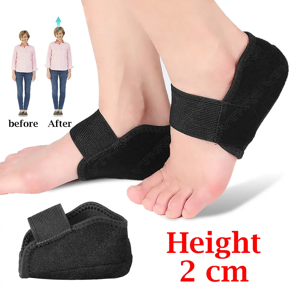 1 Pair Soft Height Increase Insole Sock For Men Women Half Heel Protectors Heightening Shoes Sole Pad Lift Heighten Foot Cushion product view
