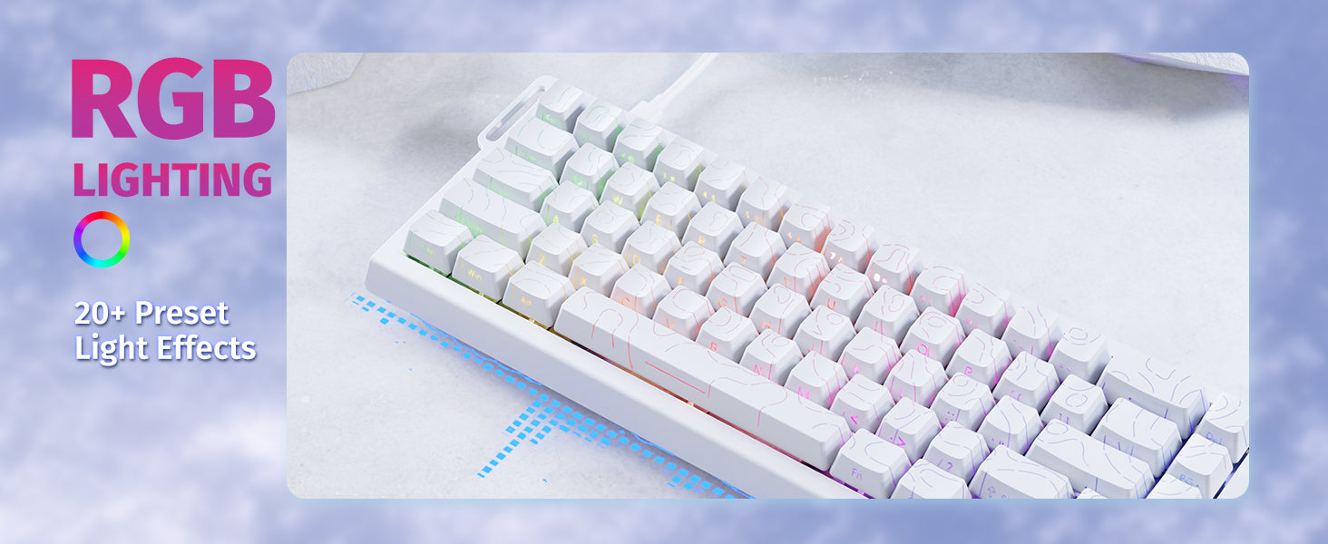ATTACK SHARK X68 HE Rapid Trigger Keyboard Magnetic Switch 60% Wired 8KHz Hot Swappable Keyboard With RGB Lighting PBT Double-sh detail