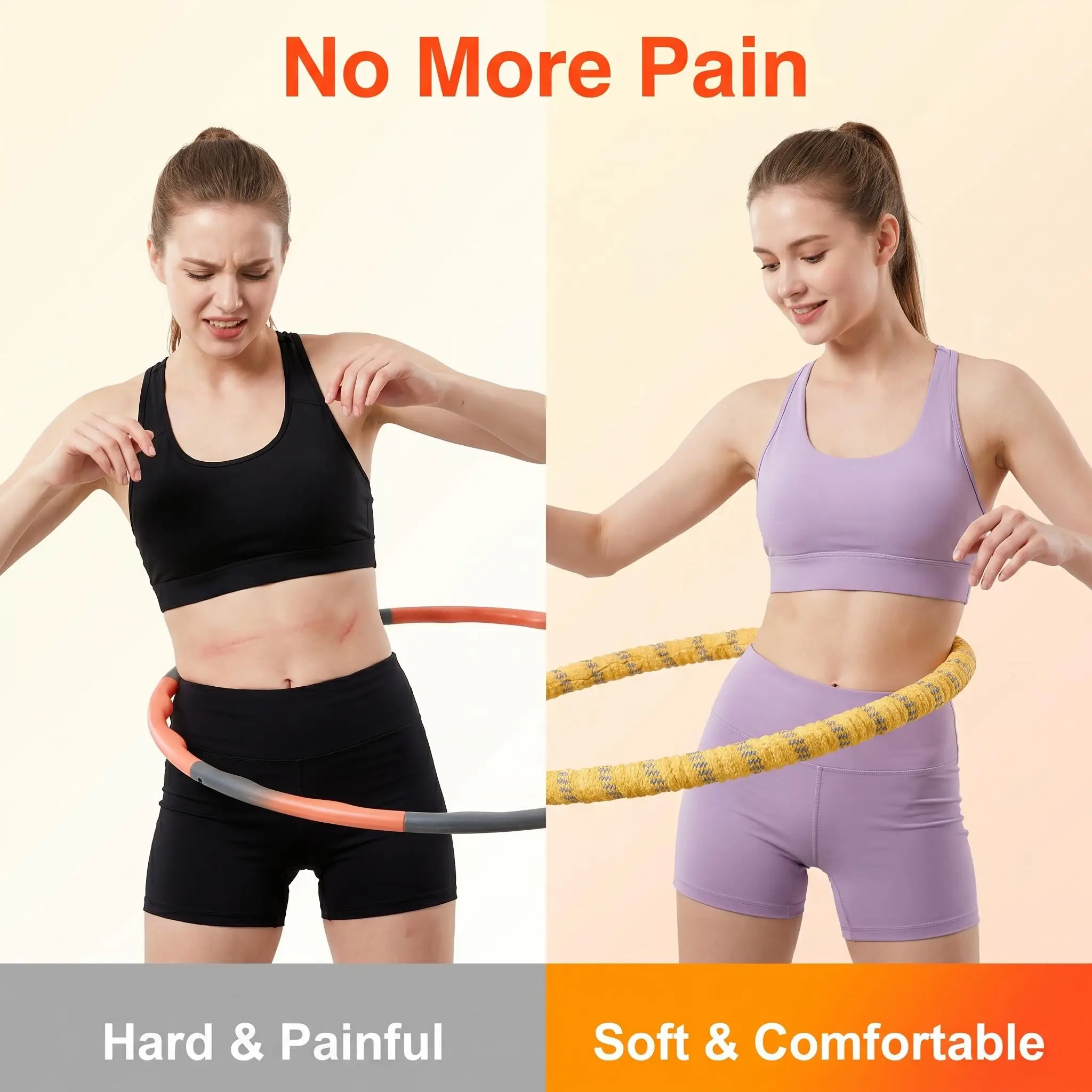 Fitness Circle- Adult Pilates Circle with Soft Spring Foldable Fitness Circle, Silent Pilates Circle Waist-Friendly Design, Full Wrap Fitness Circle Non-Pinching Fitness Circle Portable Sports Equipment, Christmas Gift for Girlfriend product view