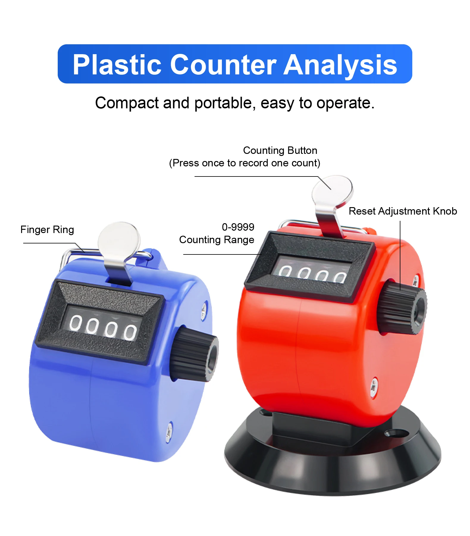 Manual Counter Mechanical Tally Handheld Rotary Clicker Counter Resettable People Counting Warehouse Golf Inventory Tool detail