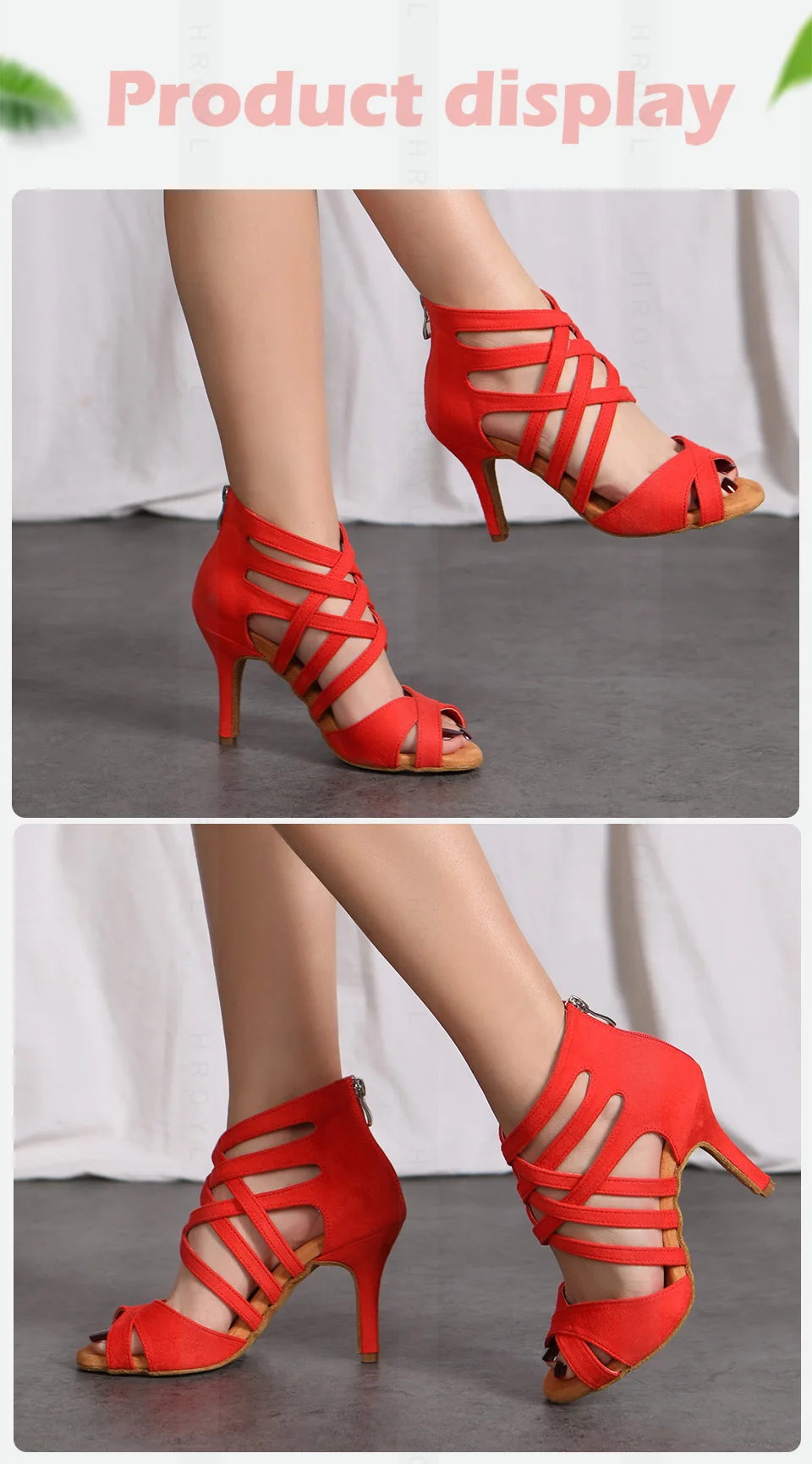 Red Women Heels for Dancing Latin Dance Shoes Girls Ladies Tango Latin Dance Shoes Ballroom Salsa Performance Shoes Party Shoes detail