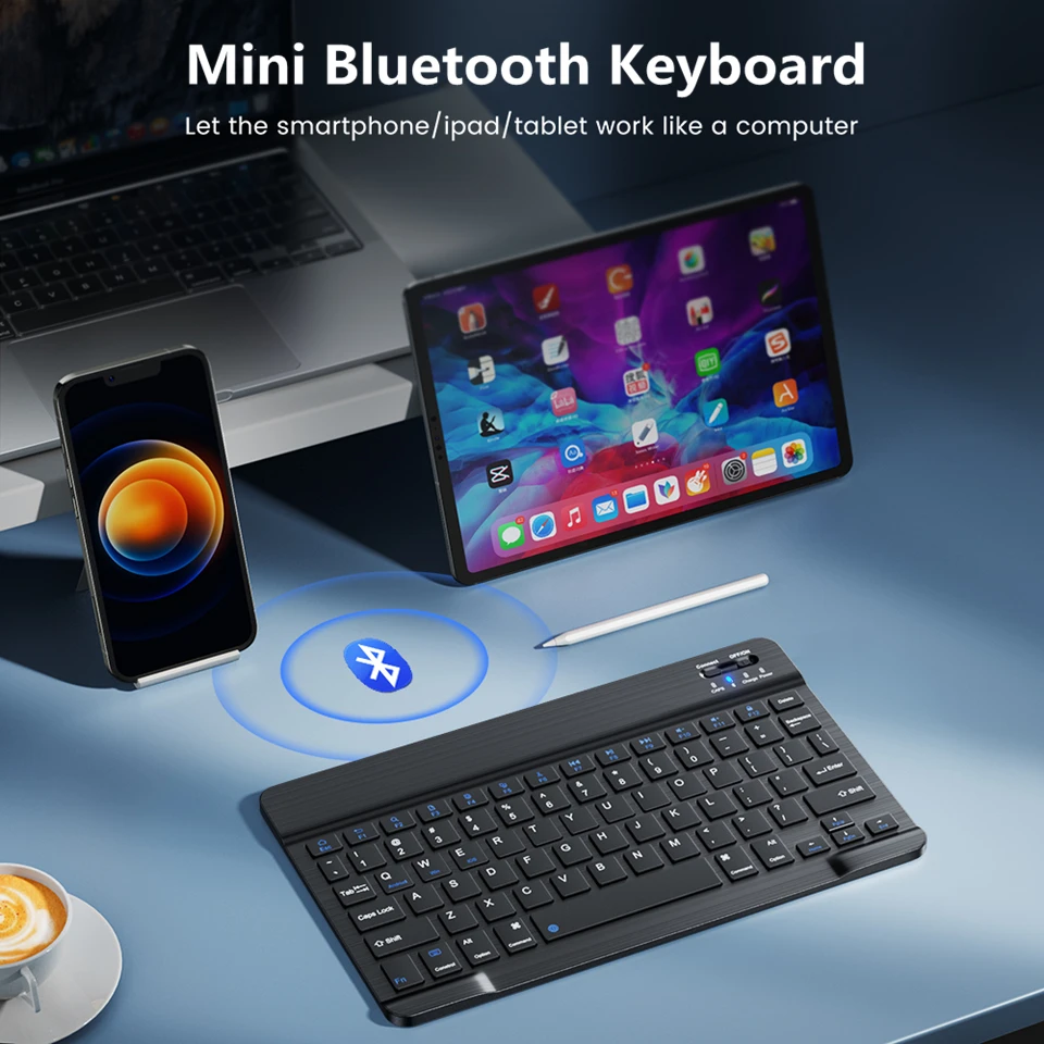 Spanish French Bluetooth Wireless Keyboard Azerty Russian Korean For iPad Mac PC Tablet Cell Phone Laptop And Mouse Mini With N detail