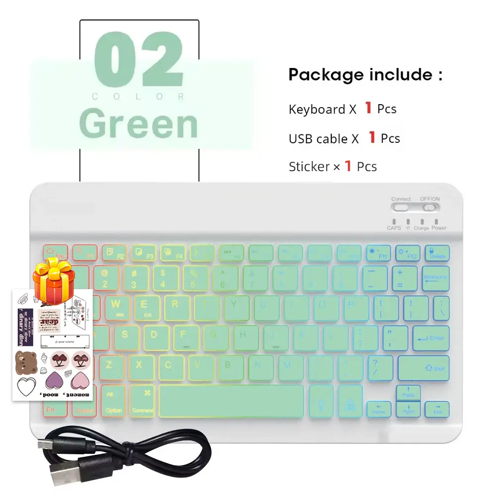 READ YYEAH RGB Backlit Bluetooth Keyboard Mouse Combo Multi-language Rechargeable Wireless Keyboard for Tablet Laptop PC Gaming product view