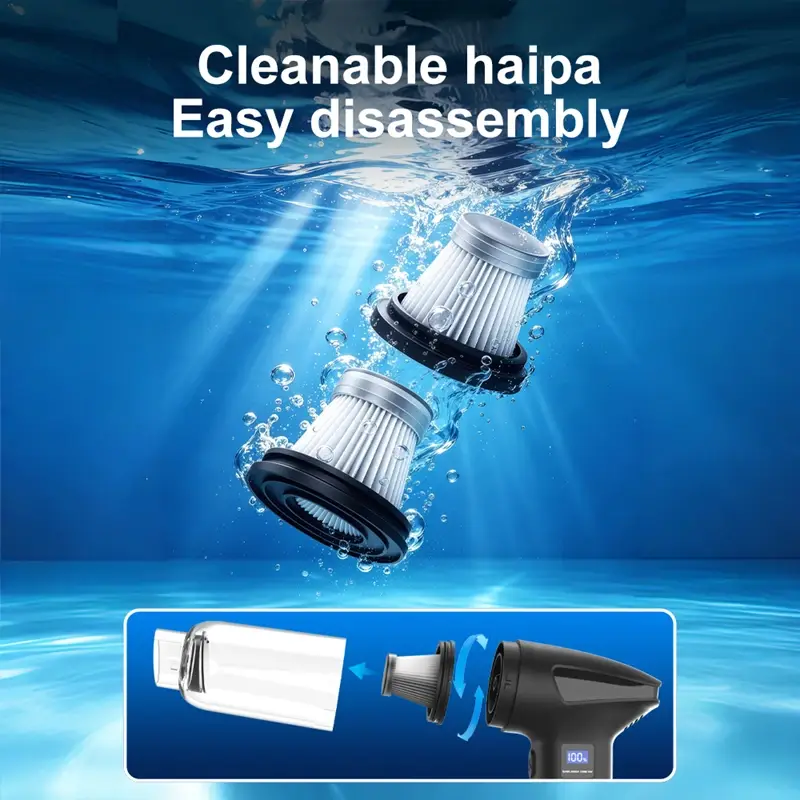 Cordless Handheld Vacuum Household Car Wet Dry Dust Buster USB Rechargeable Portable High-power Dual-use Vacuum Cleaner product view